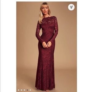 Farida Wine Red Lace Long Sleeve Maxi Dress
Lulus